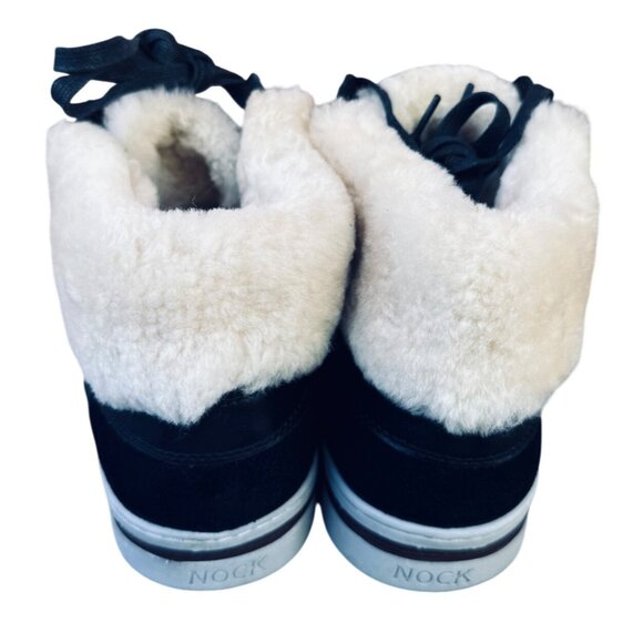 UGG Nock Mens Black Suede Fur-Lined High-Top Sneakers Size 12B - Picture 9 of 12